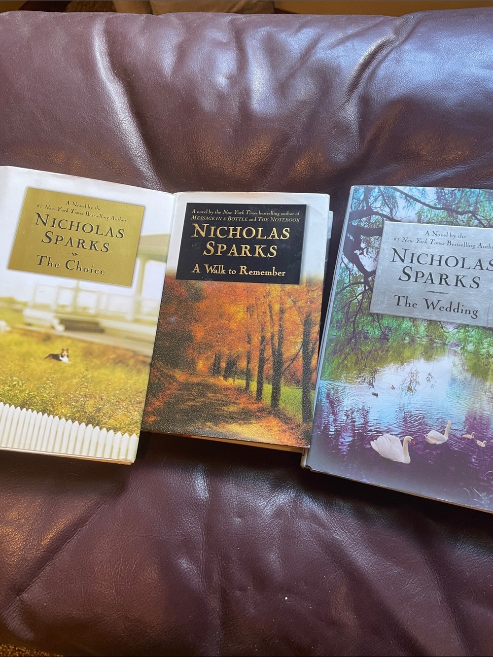 Nicholas Sparks Hardcover Book Set in White, Orange, and Blue Covers